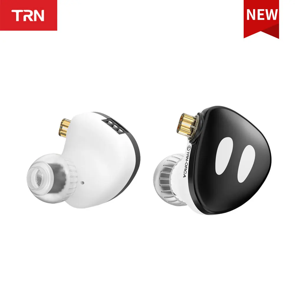 TRN ORCA 10mm Dual-Chamber Dynamic Driver IEMS HiFi Earphone Wired Earbuds with Detachable Cable for Musicians Audiophiles