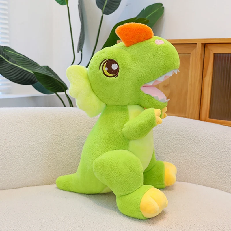 Cute Green Big Mouth Dinosaur Plush Toy - Soft Stuffed Animal for Kids - Perfect Gift for Boys and Girls Trendy Cuddly Companion