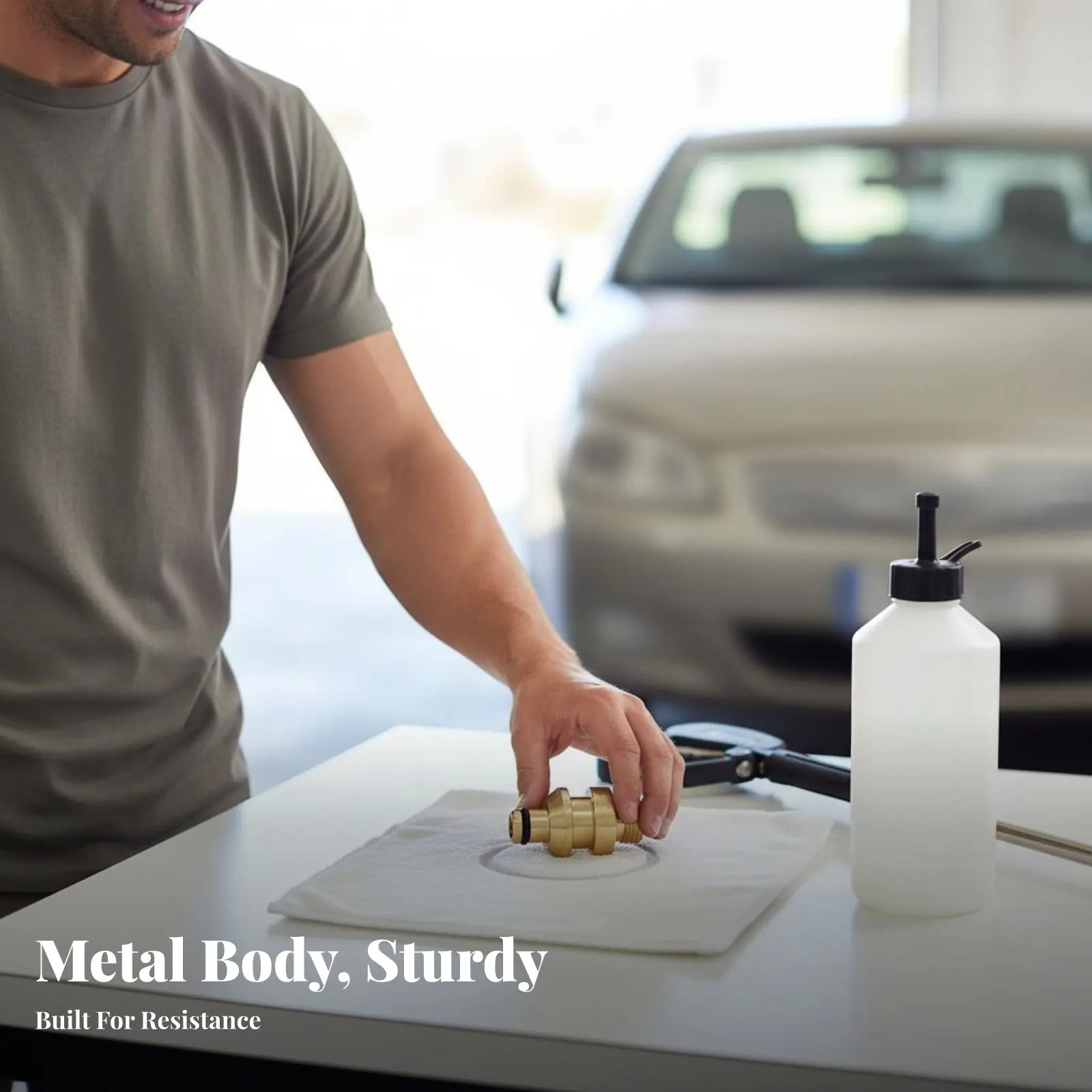 1/4 Inch Quick Connect Car Washer Adapter Pressure Washer Foam Dispenser Secure Connection Auto Wash Tool