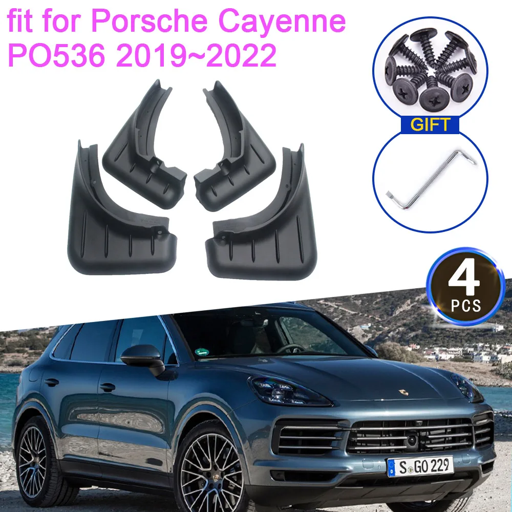 

4x для Porsche Cayenne PO536 2019 ~ 2022 2020 2021 Брызговик с защитой от брызг Обновление крыльев переднего колеса Аксессуары для укладки автомобиля
