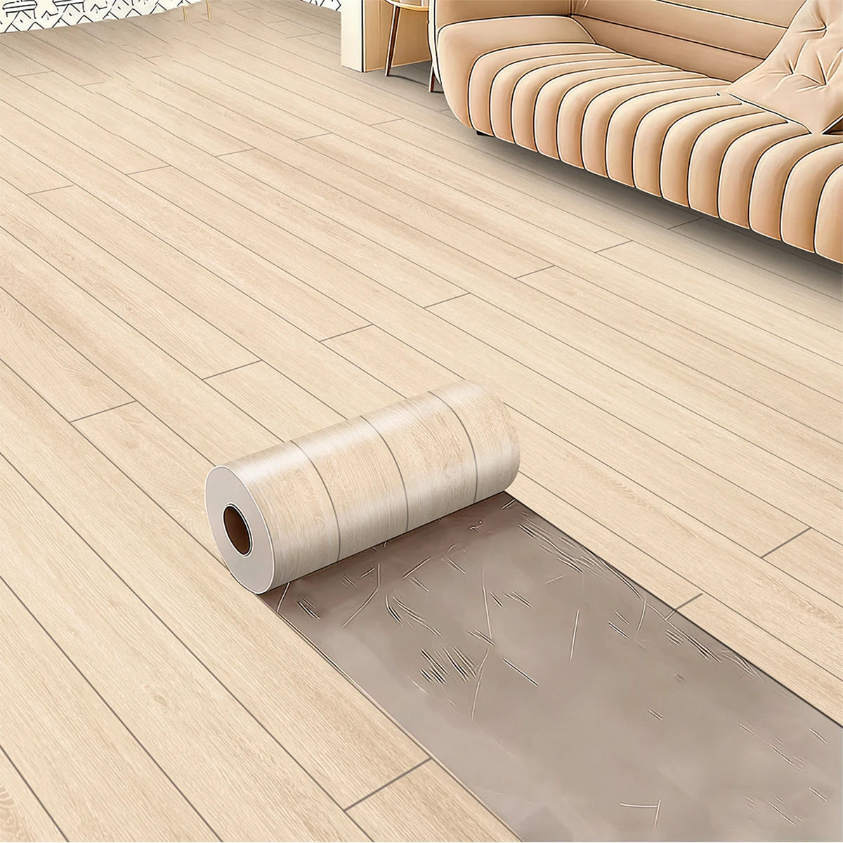 Self-Adhesive Floor Stickers Waterproof 40cm Suitable For Living Rooms Bathrooms And Kitchens Easily Decorate Your Home Floors.