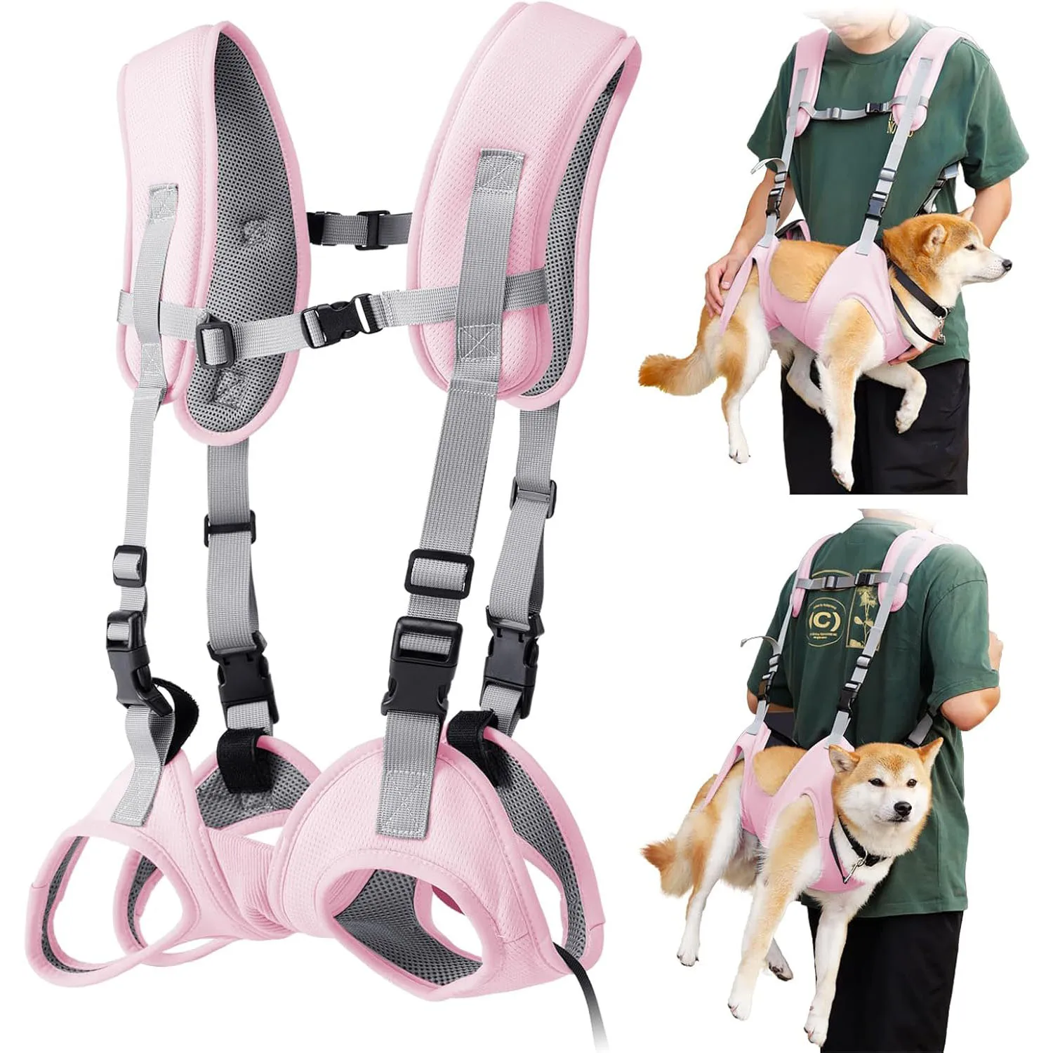 Verstellbarer Hunderucksack für Hunde und Katzen – Doppelschulter Haustier Rucksack, atmungsaktiv und bequem, geeignet für kleine und mittelgroße Hunde (empfohlenes Gewicht 4–7 kg)