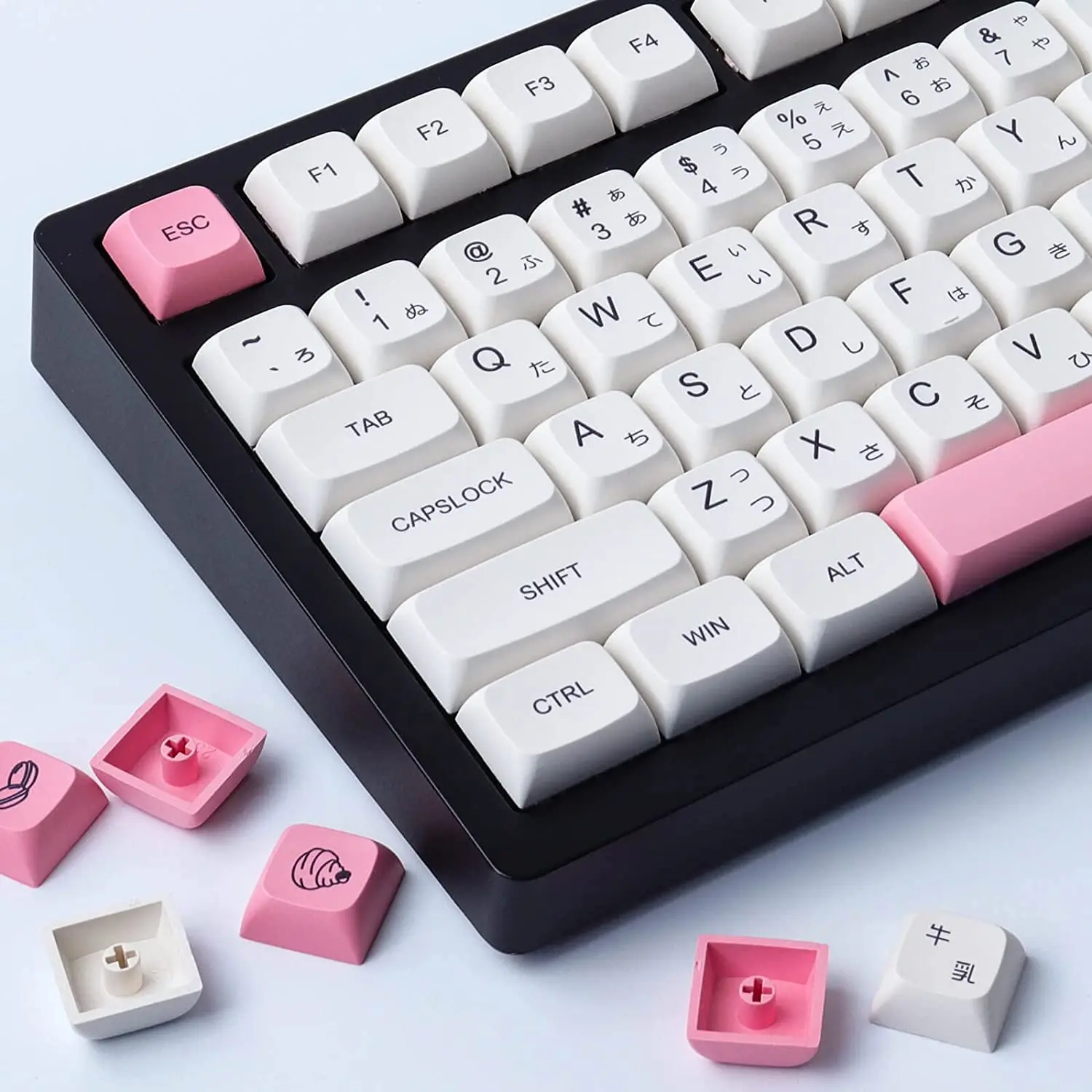 GMK Strawberry Milk Cake Keycaps 137 Keys PBT Dye-Sublimation  XDA Profile Japanese Keycaps For Mechanical Keyboards