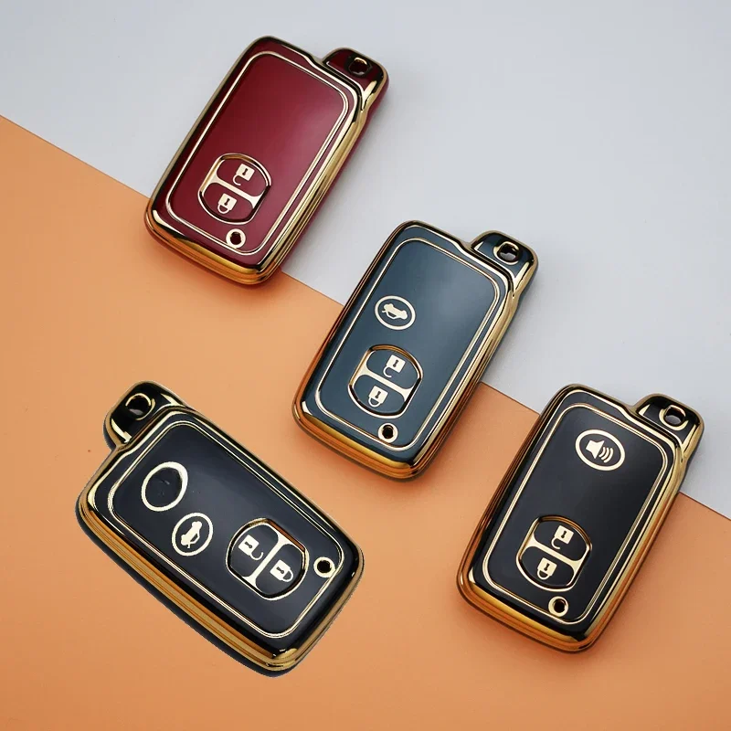 Miękkie etui z TPU na kluczyk samochodowy do Toyoty Aqua RAV4 Land Cruiser Camry Prado Corolla Prius Cover Keyless Remote Fob 2 3 Buttons 2013 2014 — zdjęcie 2