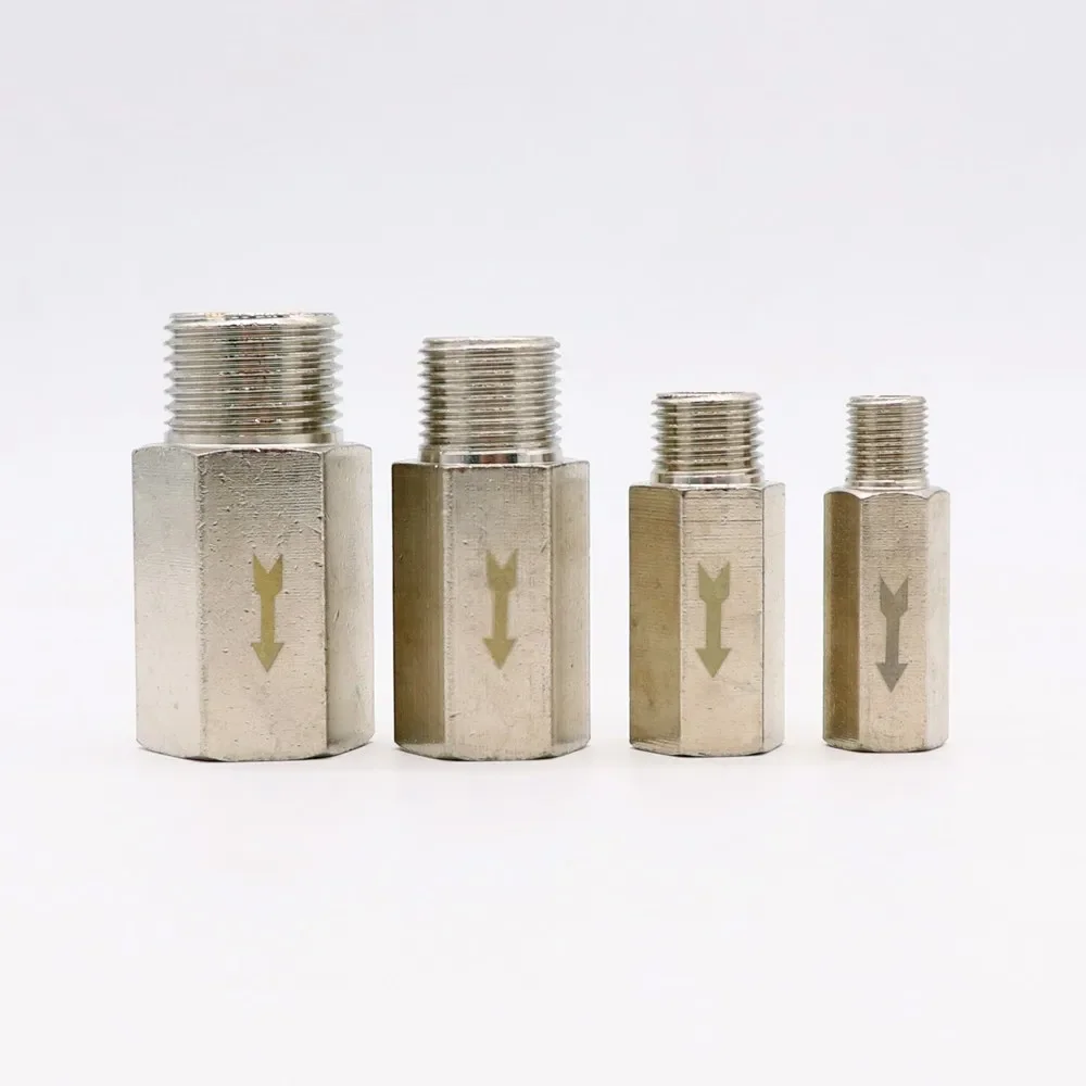 Clapet anti-retour pneumatique en laiton BSP mâle à femelle, port complet, clapet anti-retour unidirectionnel pour air, eau, huile, gaz, 1/8 ", 1/4", 3/8 ", 1/2