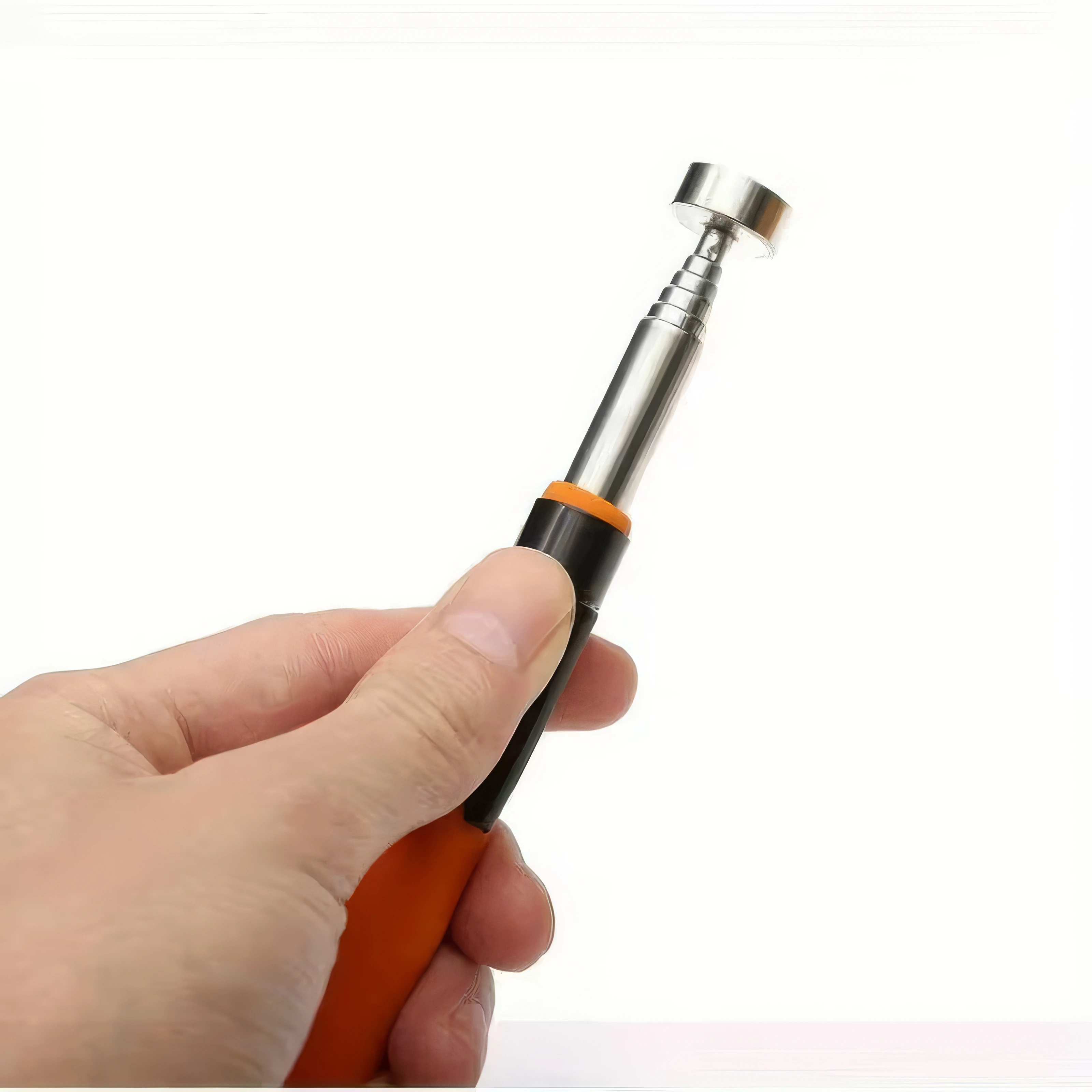 1/2 Piece Magnet Picking Tool Orange, No Power Required, Portable Manual Tool, Suitable for Electronic Components, Screws