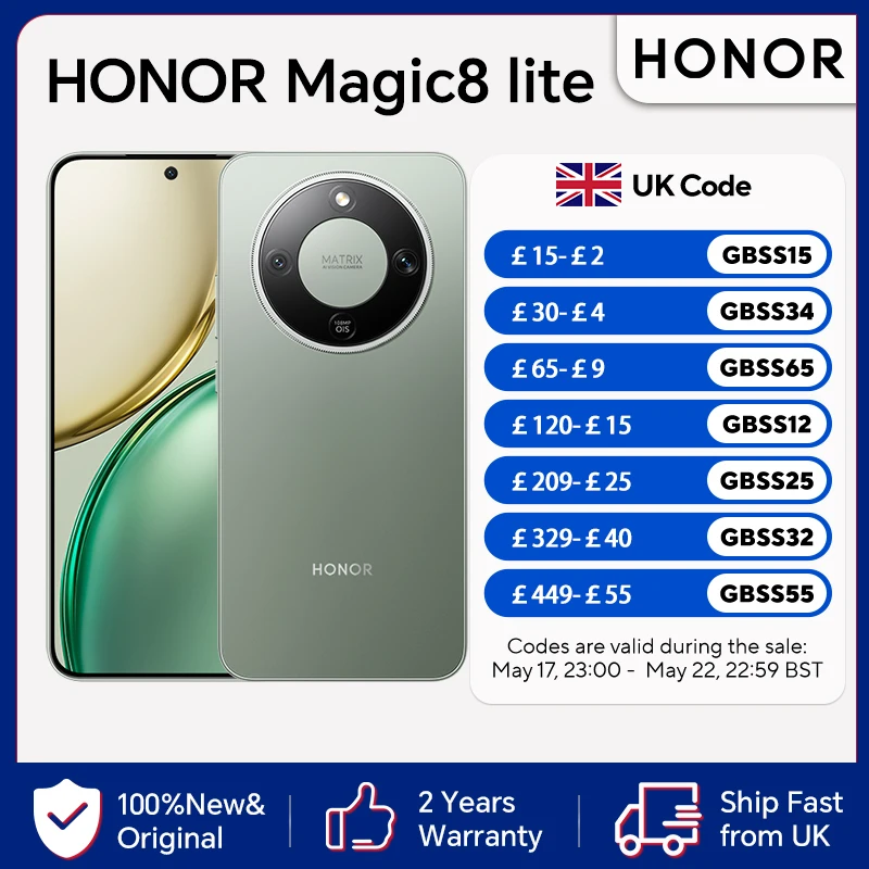 HONOR Magic8 lite, EU Version, 5G Smartphone, 7500 mAh Battery, Triple Resistant,108MP Main OIS Camera,6.79" 120Hz AMOLED Screen
