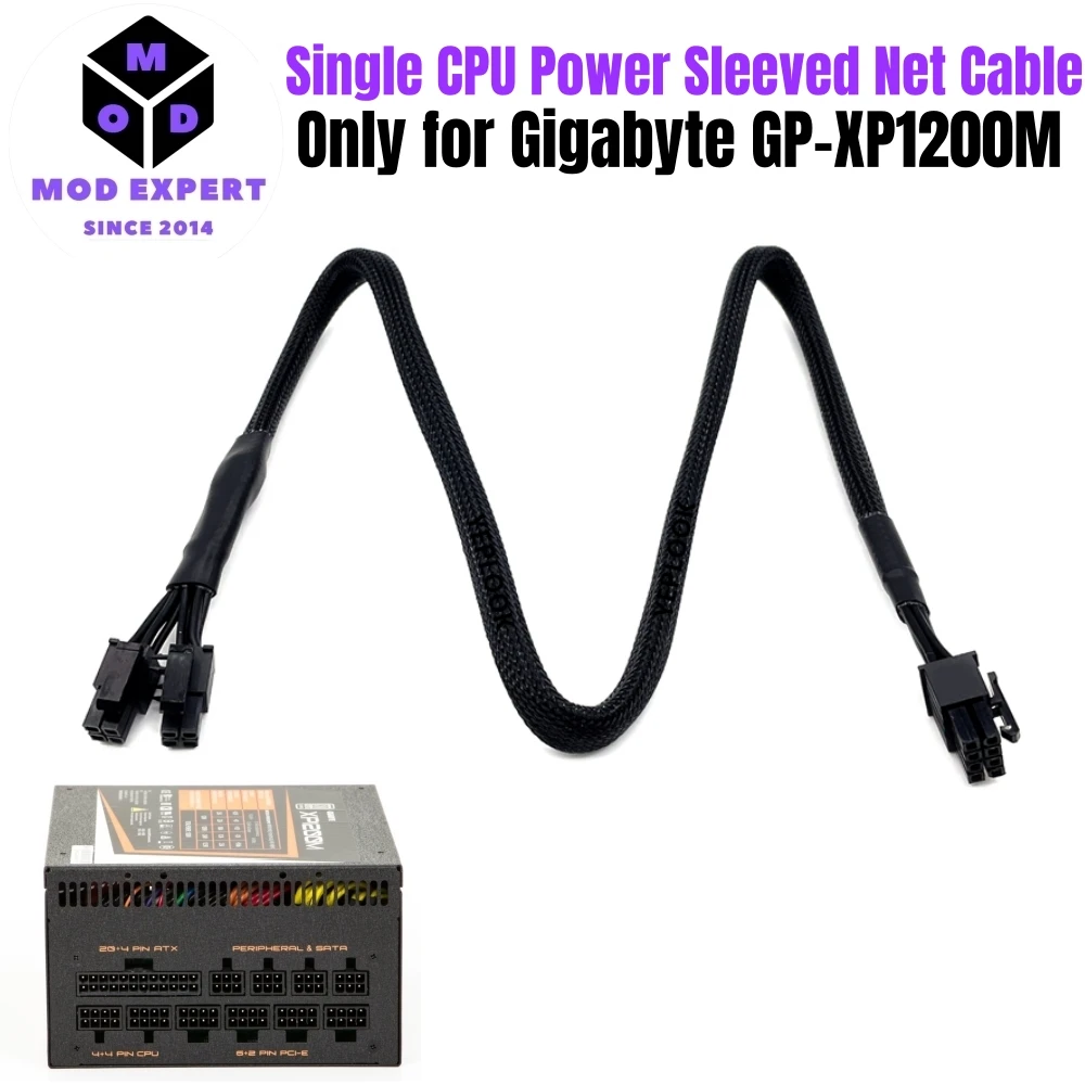 

EPS/ATX12V CPU Power Cable PSU 8Pin to 4+4Pin for Gigabyte GP-XP1200M 1200W Platinum Modular Power Supply, Sleeved Net, 60 CM