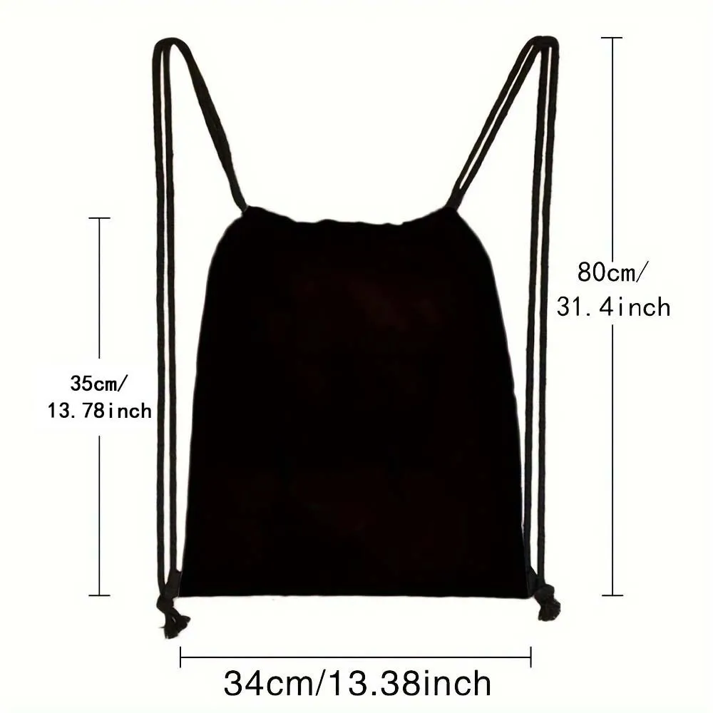 Custom Name Drawstring Backpack Double Shoulder Sports Gym Bag Personalized Initial Letter Bag Portable Outdoor Hiking Camping