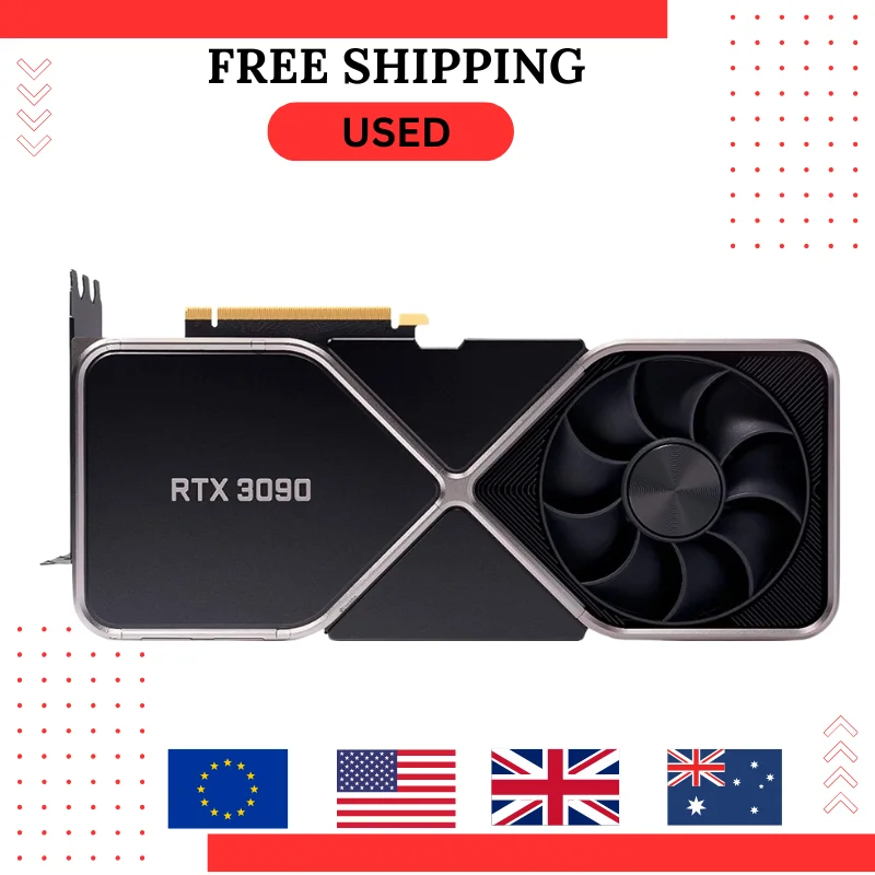 USED NVIDIA GeForce RTX 3090 Founders Edition 24GB GDDR6 Graphics Card GPU