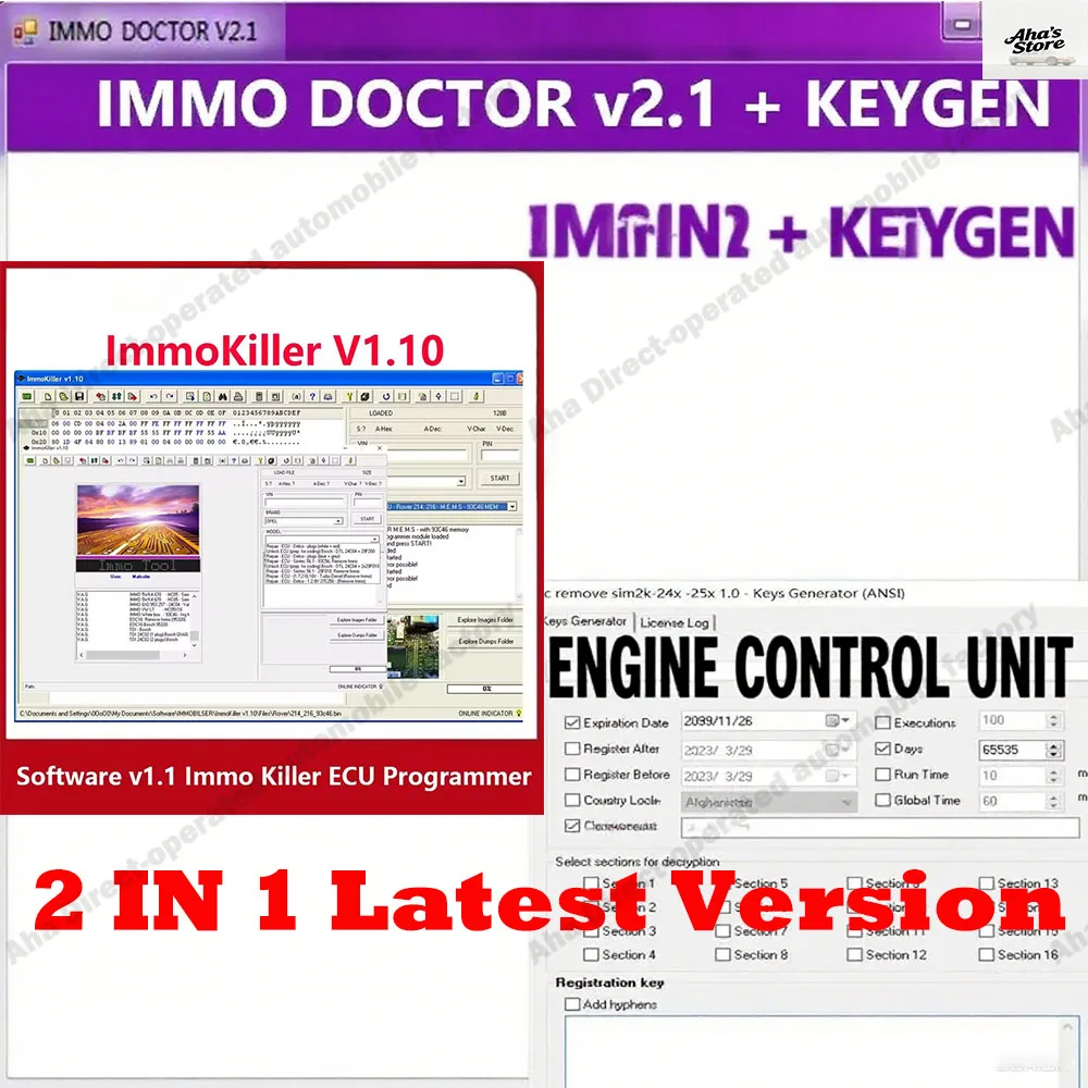 

Latest New IMMO DOCTOR V2.1 obd2 scanner Immo Off Software + ImmoKiller V1.10 Car accessories IMMO Off Software ECU Programmer