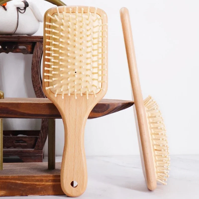 Peigne Airbag en bois, brosse de Massage professionnelle Anti-perte, brosse à cheveux, peigne de soins capillaires pour cuir chevelu