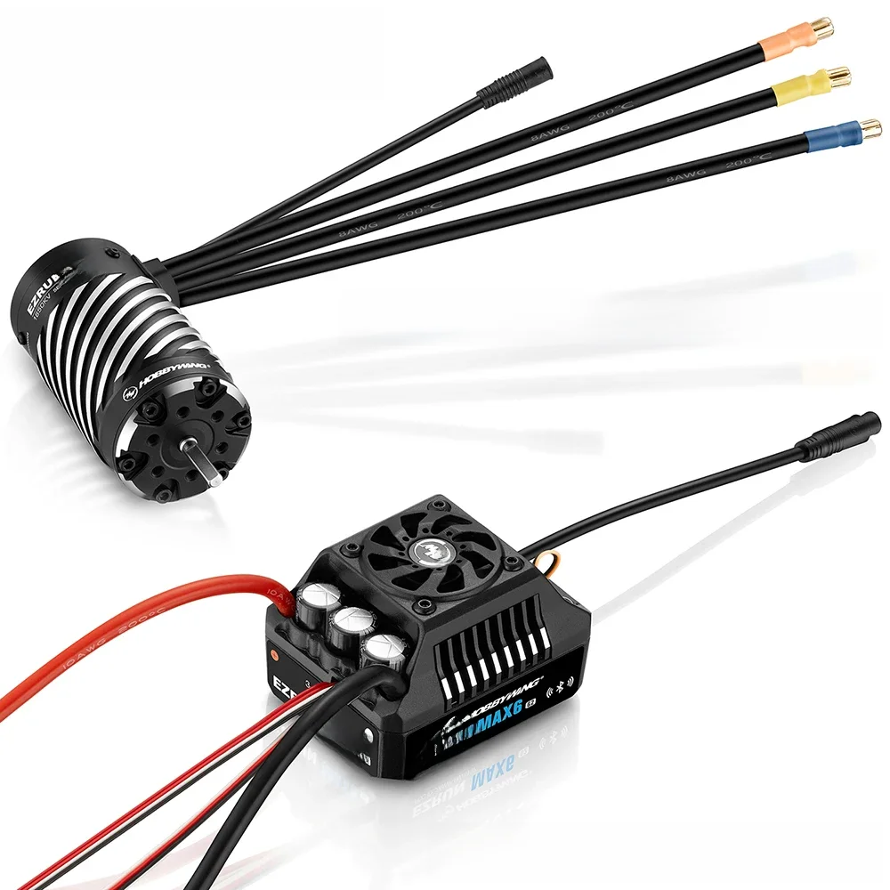 Hobbywing Ezrun Max6 G2 Esc 200a Waterdichte Borstelloze 3-8S Lipo 4990 1650kv G2 Motor Combo Set Voor 1/6 1/7 1/8 Rc Auto - afbeelding 2