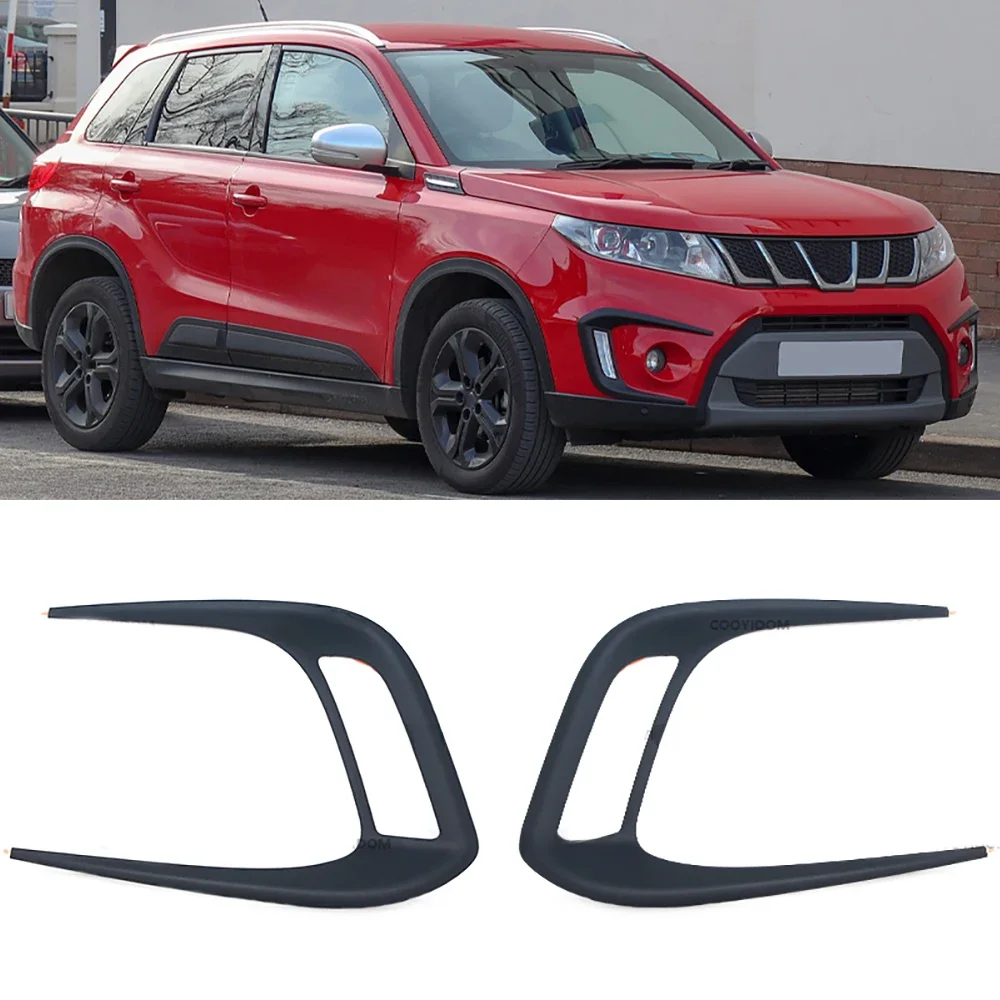 Osłona przedniego światła przeciwmgielnego samochodu Grill lampa do jazdy dziennej rama wykończenia ABS dekoracyjna naklejka dla Suzuki Vitara 2016-2020 — 2