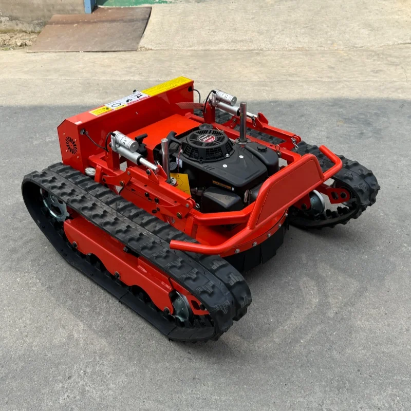 Remote Control Lawn Mower Tracked Flat Blade Heavy Duty Grass Cutter in Farm Orchard Garden Field Weed Clearing Rough Terrain HD