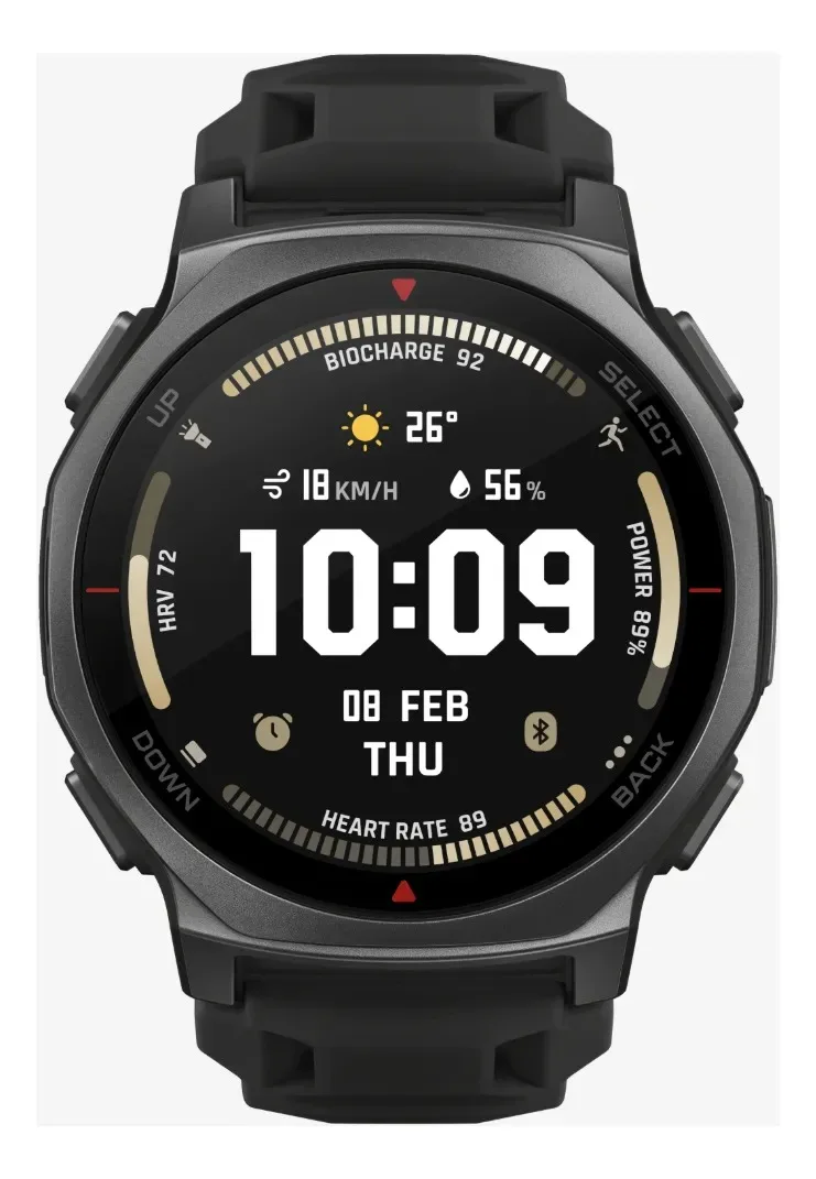 Amazfit T-rex 3 Pro - Reloj Inteligente Para Exteriores, Visualización Amoled De 44 Mm, Zafiro Con Linterna, Bisel Ti, Gps De Doble Banda, Mapas Sin Conexión, Batería De 17 Días, 10 Atm Negro