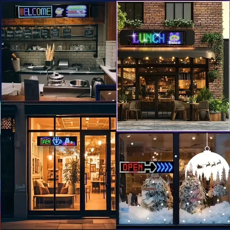 Pannello display LED intelligente Controllo APP Wireless Bluetooth programmabile Alimentato tramite USB RGB Adatto per pubblicità/auto/festa/casa