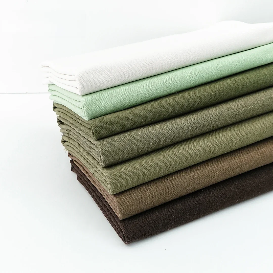 0,5 m/1 m/2 m Kunstbaumwolle Leinen Stoff Reine Farbe Weich Für DIY Hemd Kleidung Vorhang Gepäck Heimtextilien Tischdecke Nähen Stoff