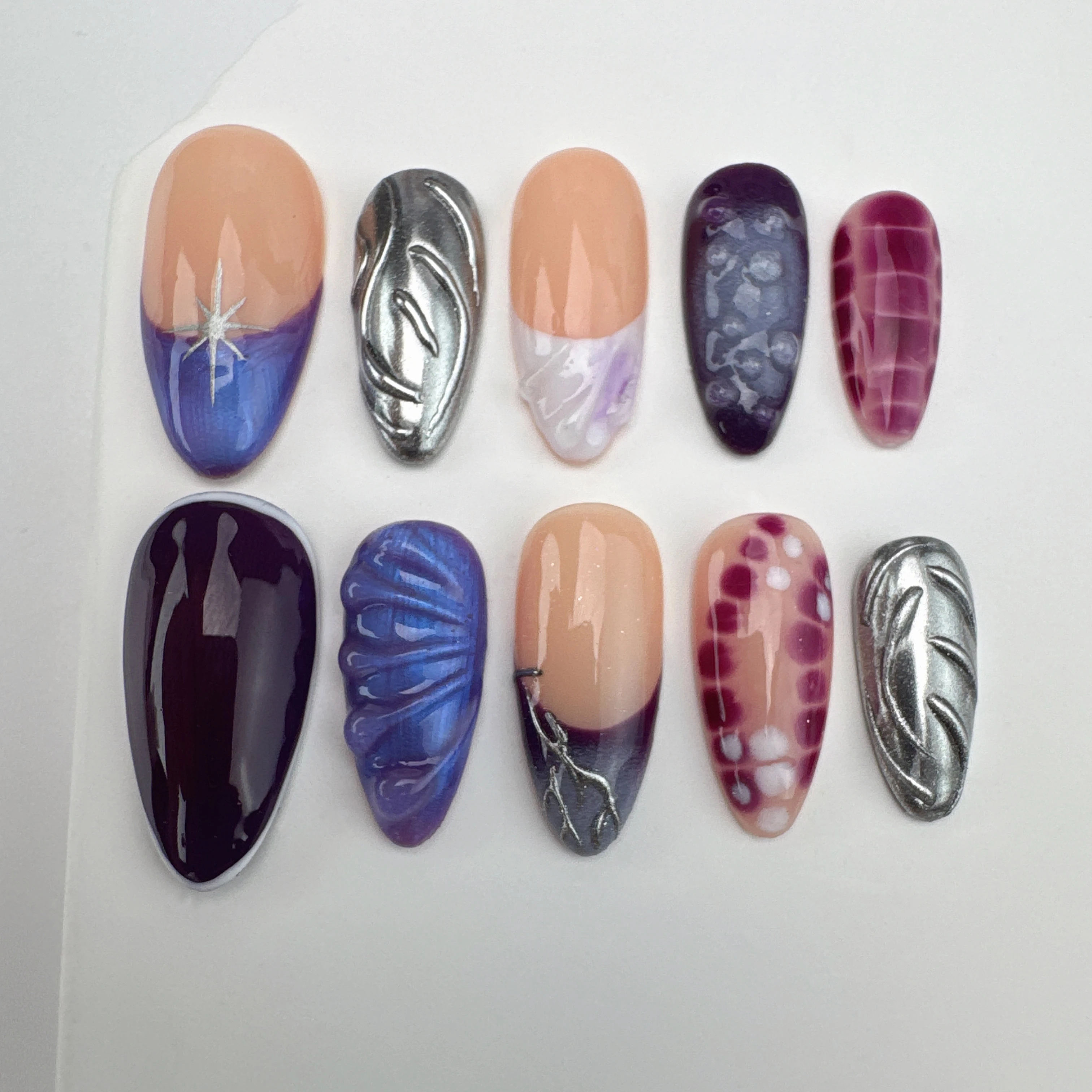 

handmade nail art/custom press on nails/party press on nails/Flakes for nails/wedding nails gift/Japanese nails/Long nails