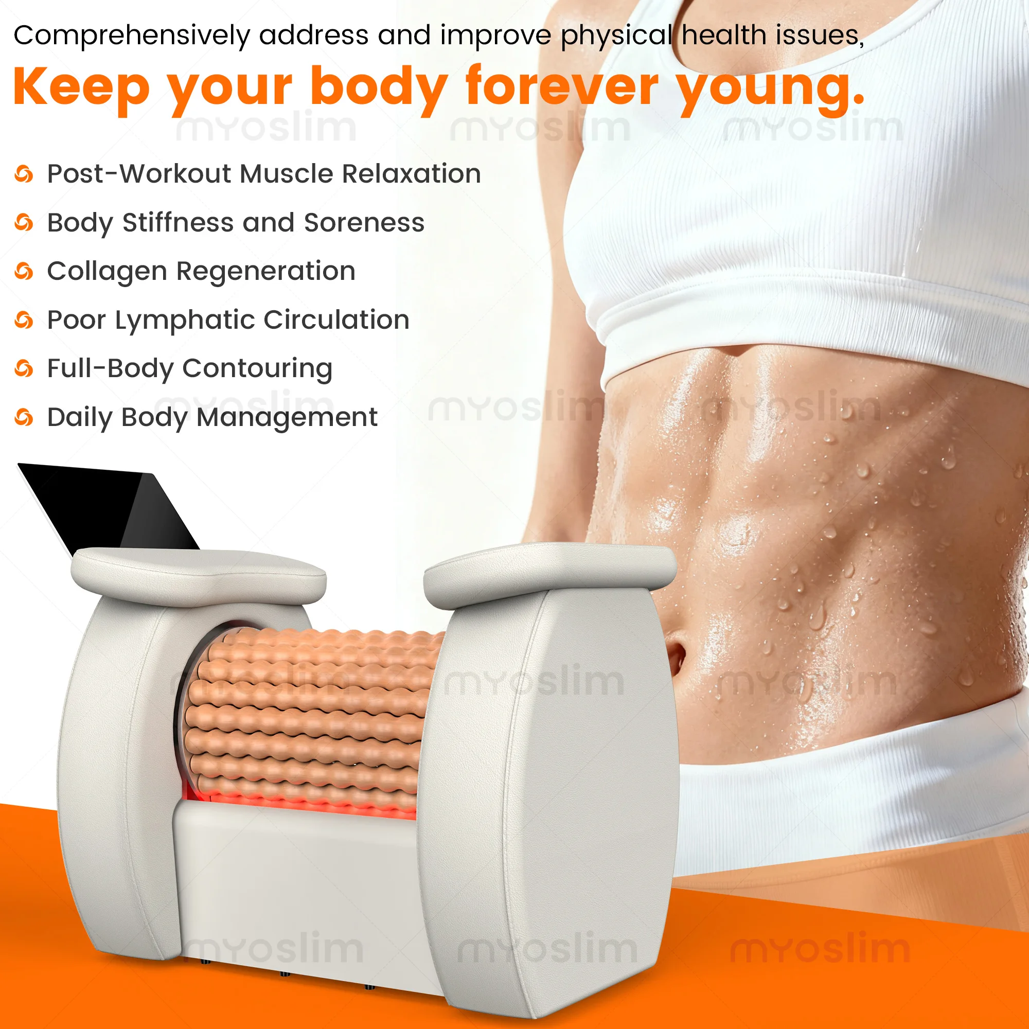 360° Rotation Body Contouring Roller Massager Red Light Skin Care Deep Tissue Massage Anti Cellulite Body Shaping Device