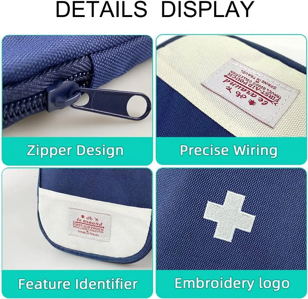 Portable First Aid Kit, 2 Piece Mini Empty First Aid Kit Portable Medicine Bag for Camping, Hiking and Outdoor Use