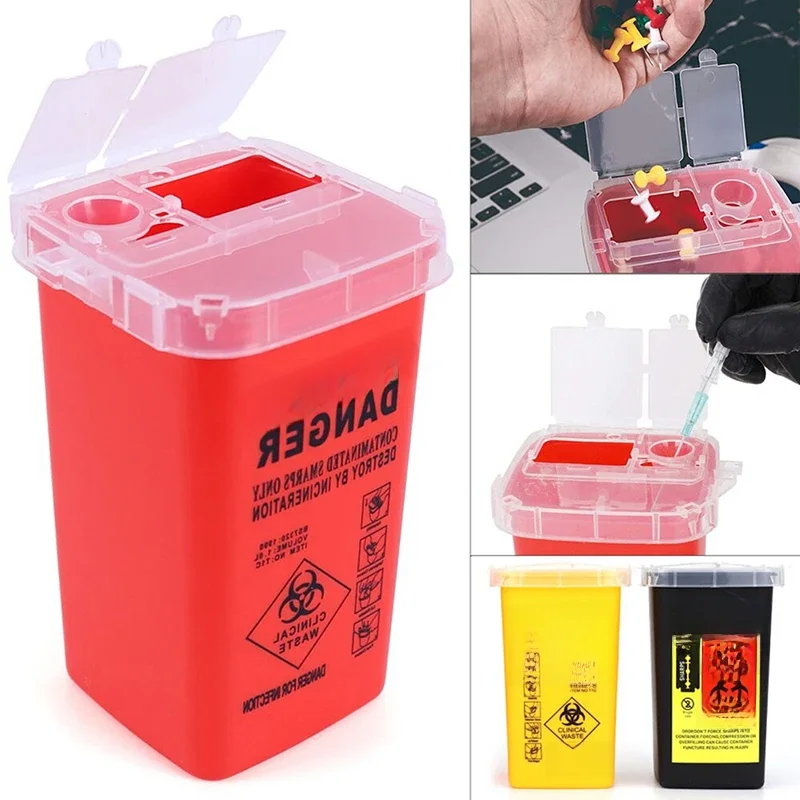 1L Plastikowy pojemnik na tatuaże Pojemnik na odpady Jednorazowe końcówki igieł Wiadra do recyklingu Kolekcja Akcesoria do tatuażu — zdjęcie 2