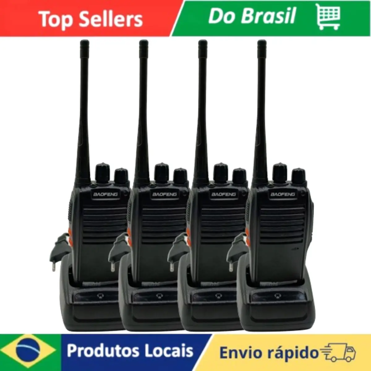 4 Radios Comunicadores Walkie Talkie BaoFeng profisional Bf-777s com fone de ouvido-2 caixas com 4 unidades
