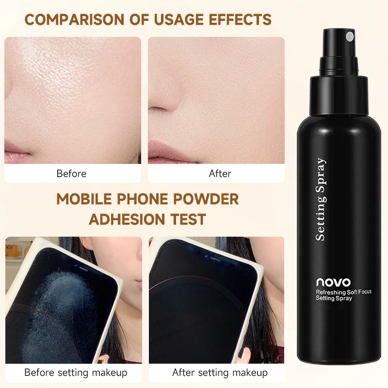 Spray fixateur pour maquillage et apprêt pour le visage, acide hyaluronique pour une hydratation en profondeur, spray fixateur de maquillage longue durée 24h