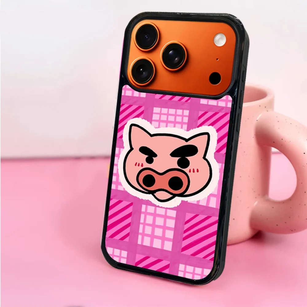 

Popular childlike cartoon Shin-Pig magnetic phone case, suitable for iPhone 14/15/16/17 Pro Max, Fundans 17 Pro protective case