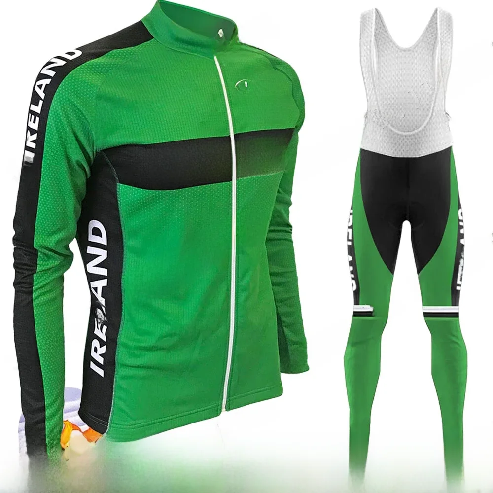 AliExpress NONE 2024 Ireland National  Winter Cycling Jersey Set Long Sleeve World Chamion Fleece Clothing Bike Thermal Jacket Suit MTB Ropa