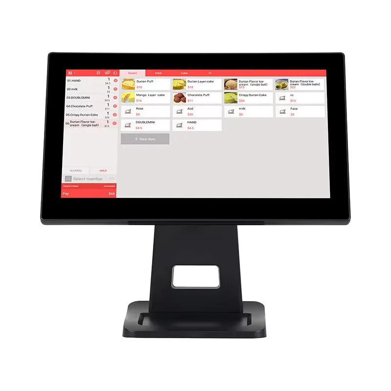 15.6 Inch Windows Cash Register 1920*1080 Pixels Win10 8G 128G Touch Screen POS Optional 11.6 Client Screen, Restaurant POS