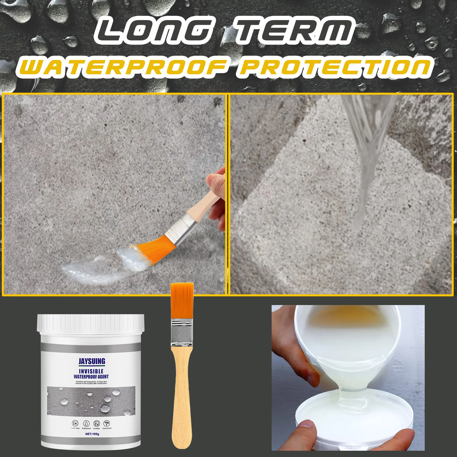 

Invisible Waterproof Agent Jaysuing Transparent Sealing Coating Leak-Free Glue Adhesive Strong Sealant Toilet Repair Tools