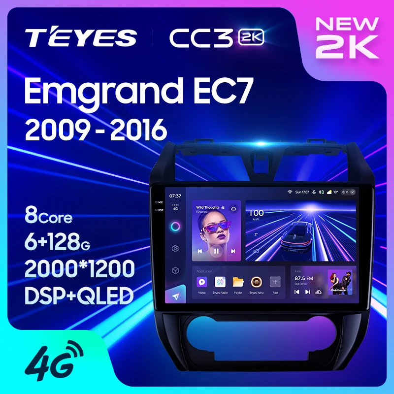 TEYES CC3 2K For Geely Emgrand EC7 1 2009 - 2016 Car Radio Multimedia Video Player Navigation stereo GPS Android 10 No 2din 2 din dvd