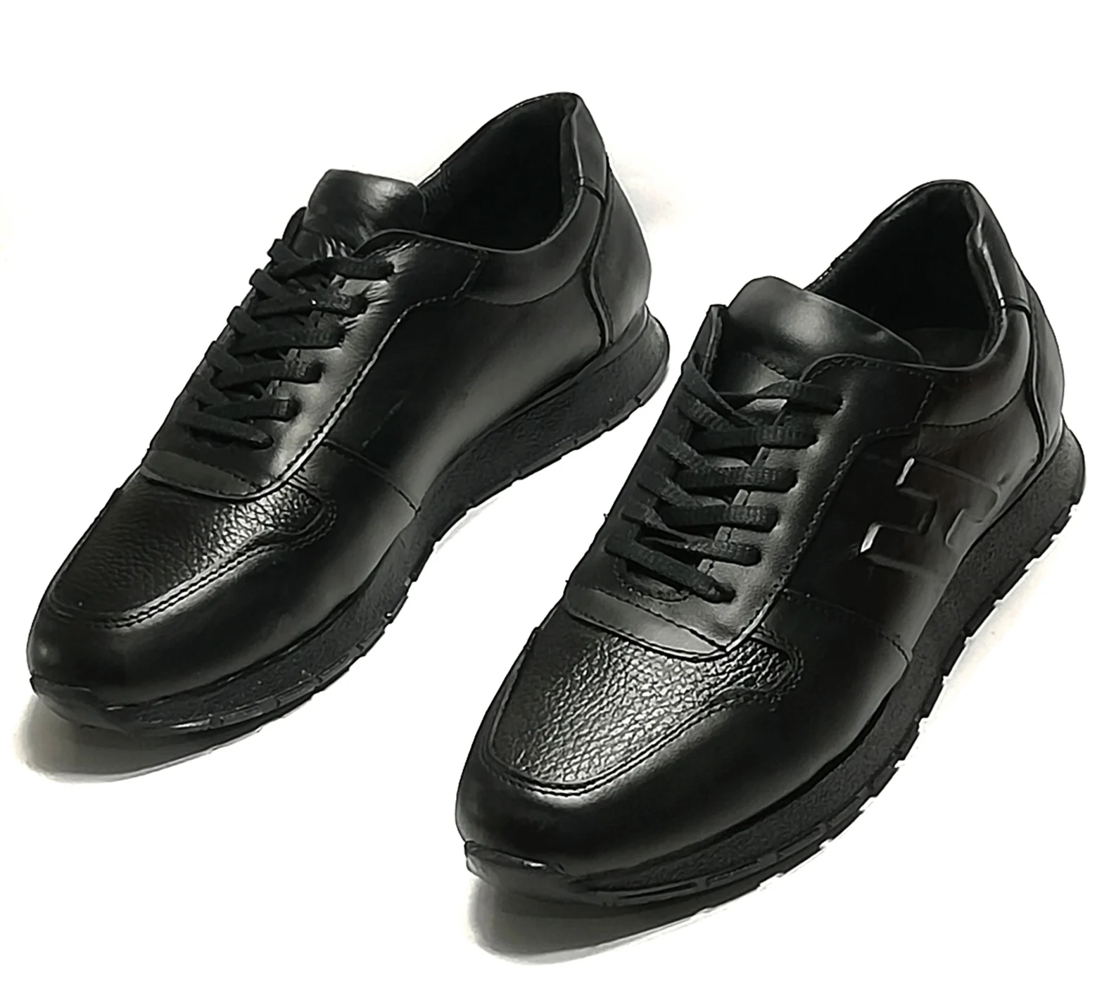 MEN\'S BLACK AND BROWN 100% GENUINE LEATHER HAND MADE DAILY SPORTS MODEL QUALITY FASHION SHOES