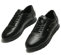 MEN'S BLACK AND BROWN 100% GENUINE LEATHER HAND MADE DAILY SPORTS MODEL QUALITY FASHION SHOES