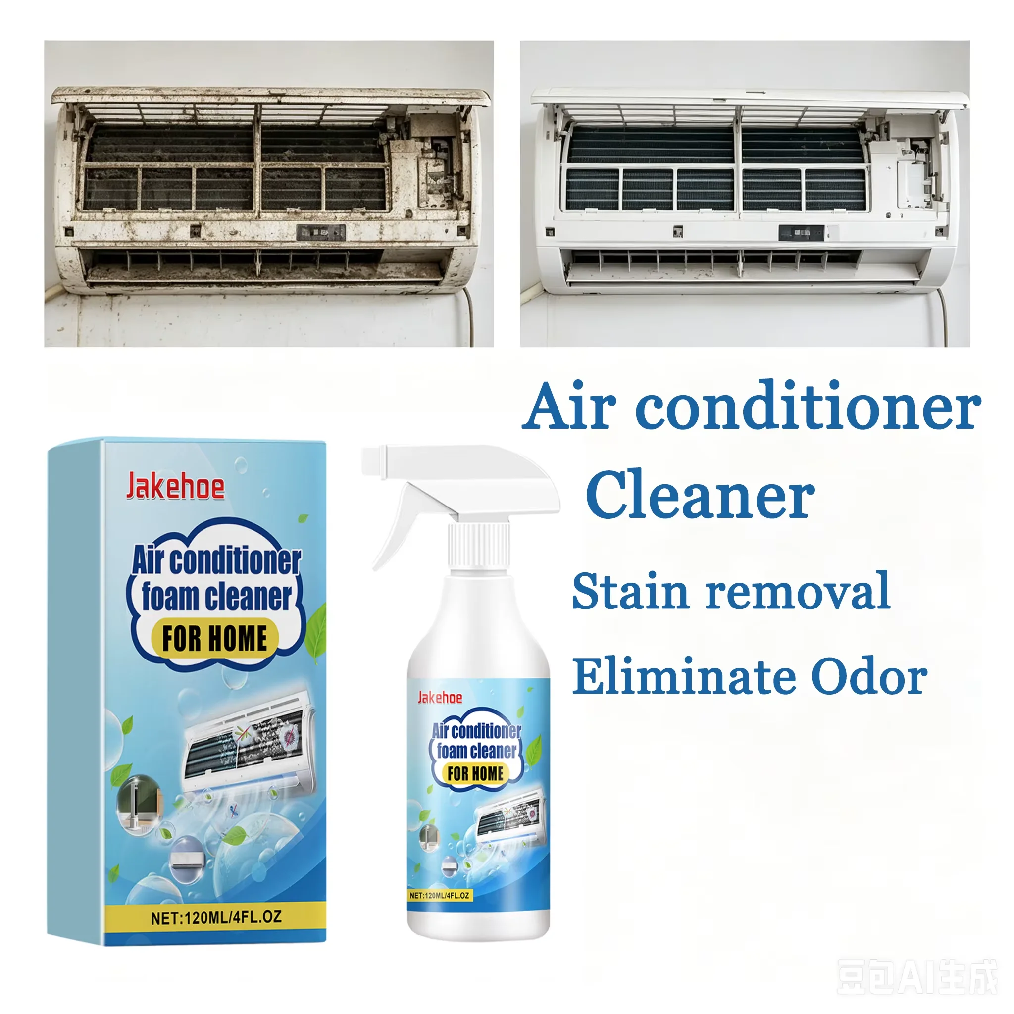 Air Conditioner Cleaner No Disassembly Wash-Free Deodorizer Radiators Fan Cleaner Coil Dirt Foam Spray Home Cleaning Agent 120ml