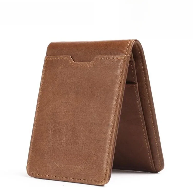 GUBINTU RFID blokujący Slim Bifold portfel z klipsem na pieniądze Vintage cienka ochrona kart etui na gotówkę kieszonkowa torebka dla mężczyzny — zdjęcie 2