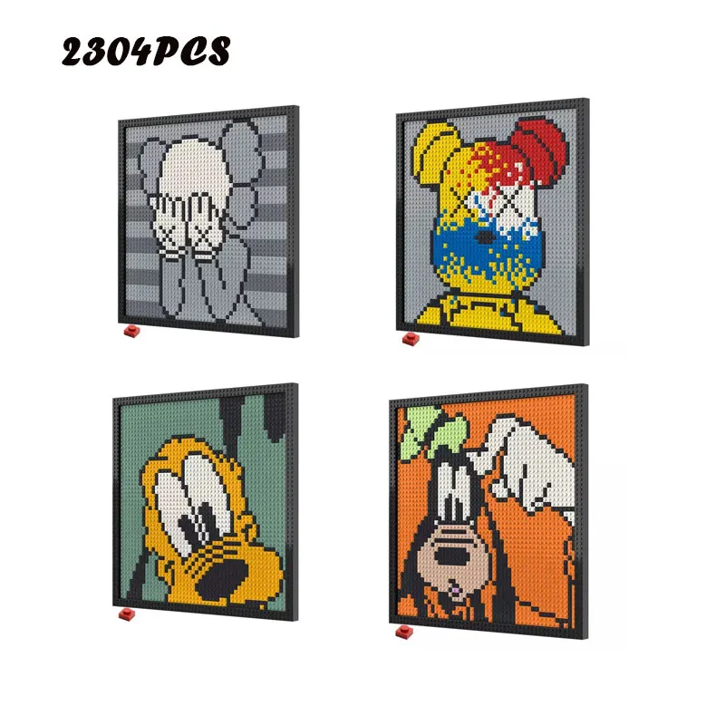 

2304PCS Pixel Mosaic Art Painting Violent Bear Serie Building Blocks Home Decoration Paintings Puzzle DIY Christmas Gifts