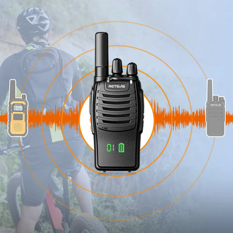 Retevis H777H Walkie-Talkie, 6-teilig, Zwei-Wege-Radio, Walkie-Talkie, PMR/FRS, Kommunikationsradio, tragbar, mit Sechs-Wege-Ladegerät, Gegensprechanlage – Detail 9