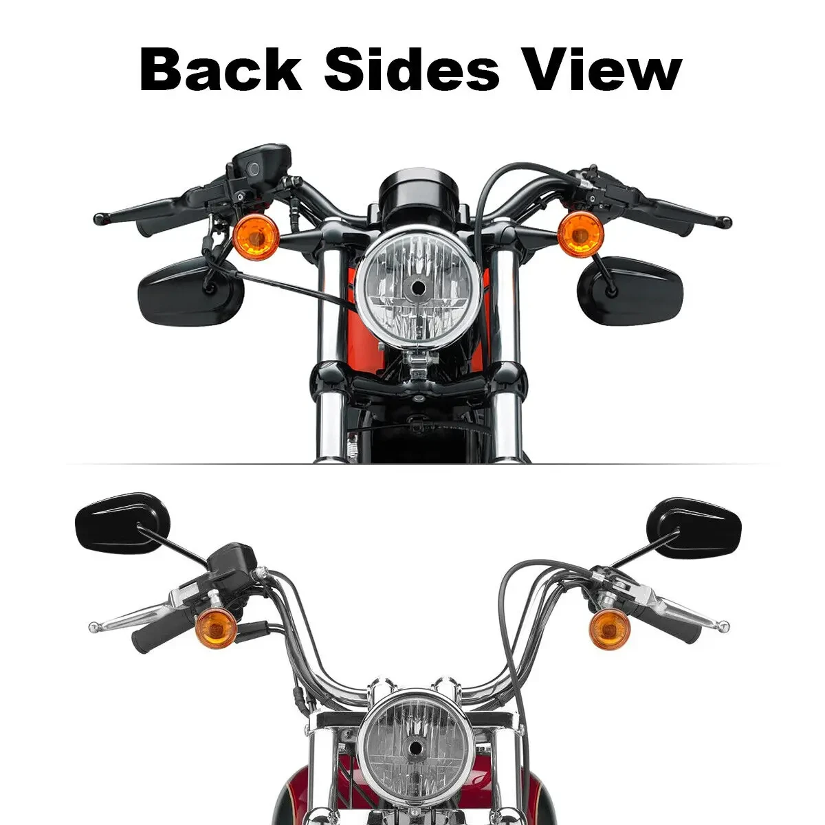 8MM Motorcycle Rear View Side Mirrors For Harley Softail Dyna SPORTSTER XL 883 1200 Touring Road King Street Glide CVO FXDB FXDF