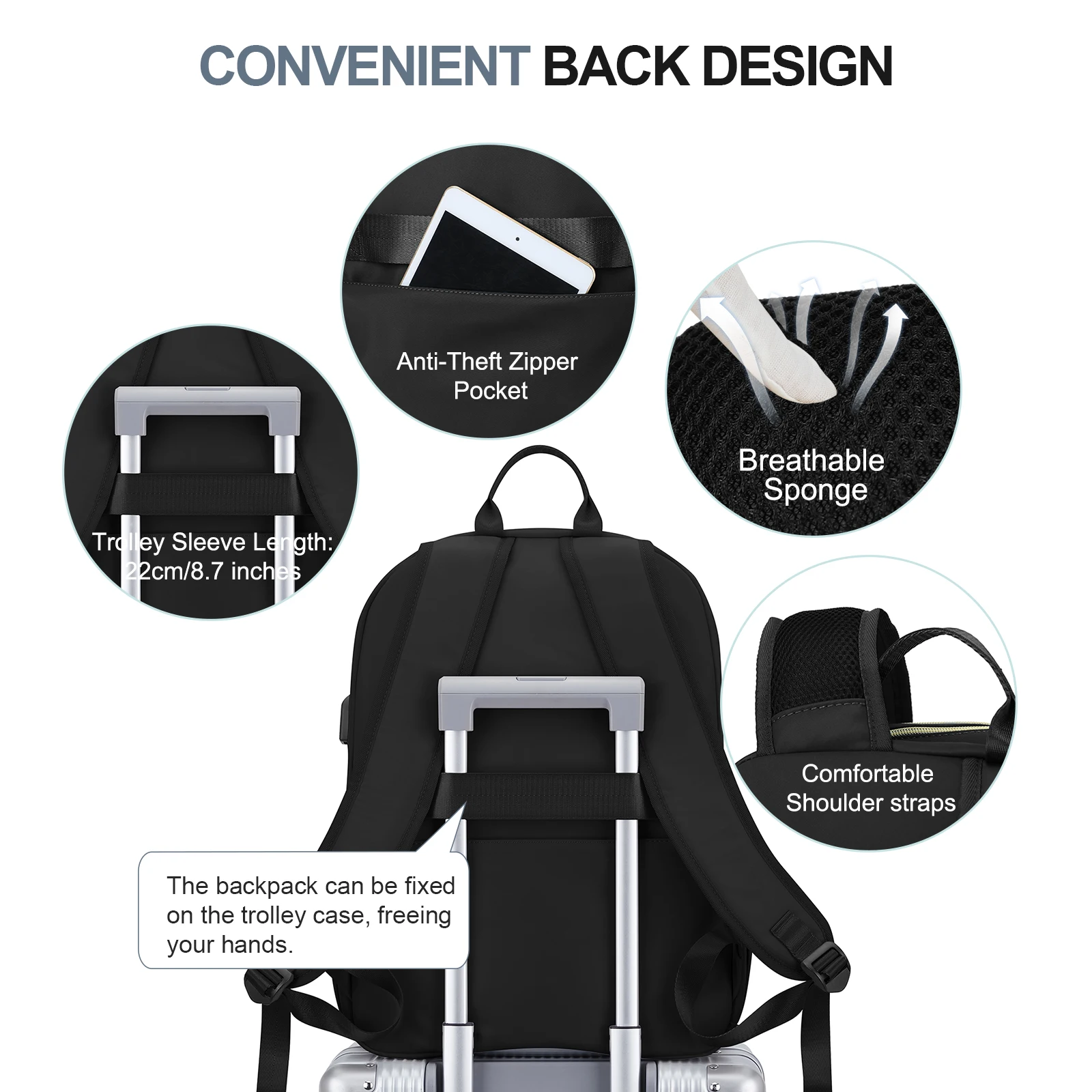 Laptop Backpack for Women Computer Bag Casual Notebook Back packs for Work Travel Business Trip College Backpack Practical Gift