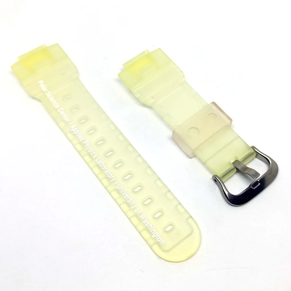 Casio AW-500NS Polar Science Center G-SHOCK fits/for 15mm White Transparent Rubber Replacement Watch Band Strap