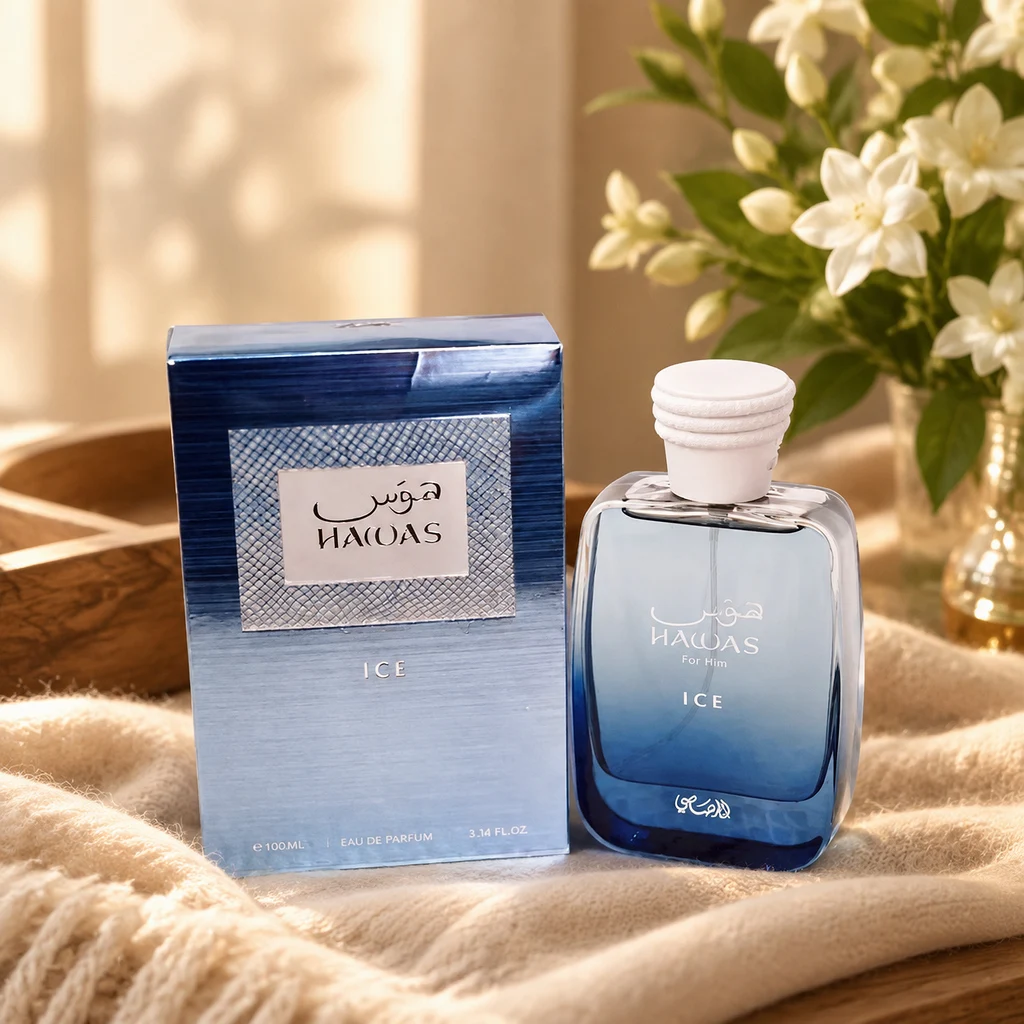 記念日のプレゼントに最適。シトラス系の男性用コロン「Rasasi Hawas Ice For Him EDP」100ml(3.4液量オンス)。爽やかなシトラスとフルーティー、そしてクールな水のような香りが特徴。男性らしい、心地よい香りで、彼氏や大切な人への記念日の贈り物にぴったり。 1