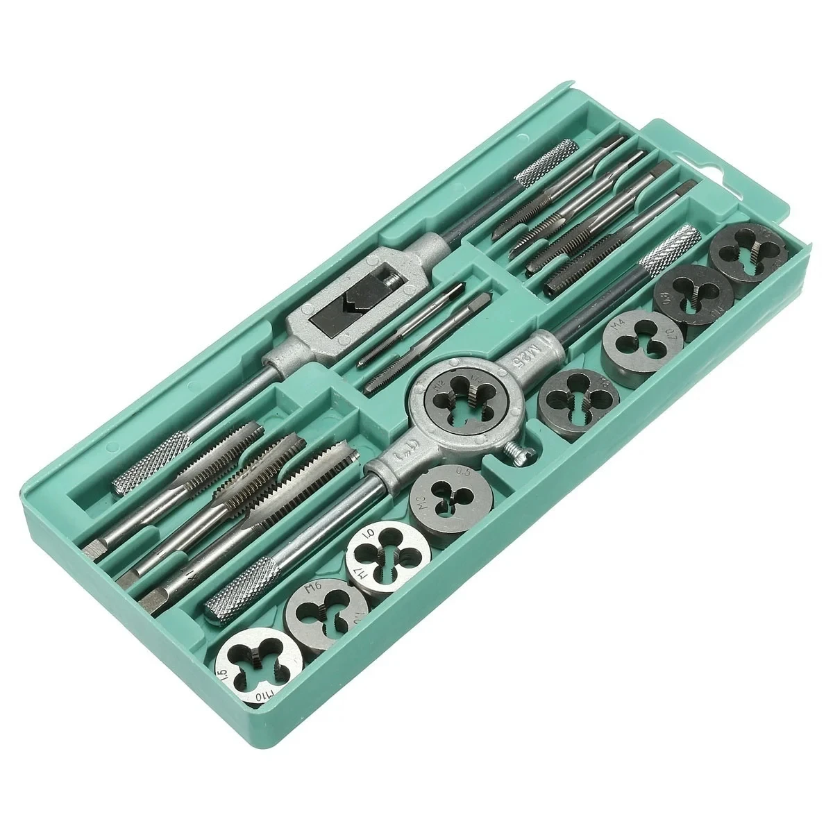 12/20Pcs Metric Hand Tap and Die Set M3-M12 Screw Thread Plugs Straight Taper Reamer Tools