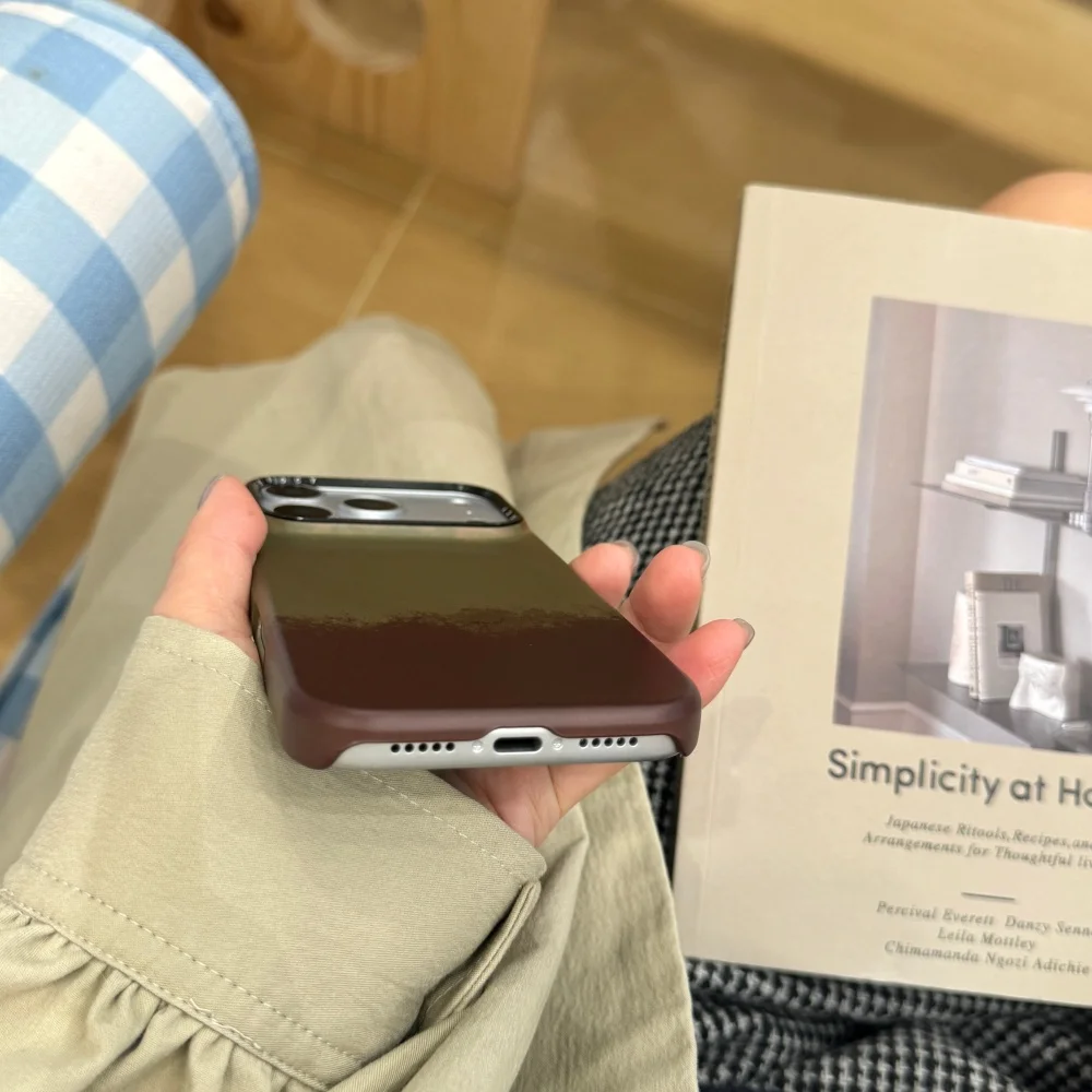 متباين باللونين البني والأخضر لحافظة الهاتف المحمول ذات الحامل المغناطيسي، مناسبة لهاتف iPhone 14/15/16/17 Pro Max، حافظة واقية جديدة مضادة للصدمات #6