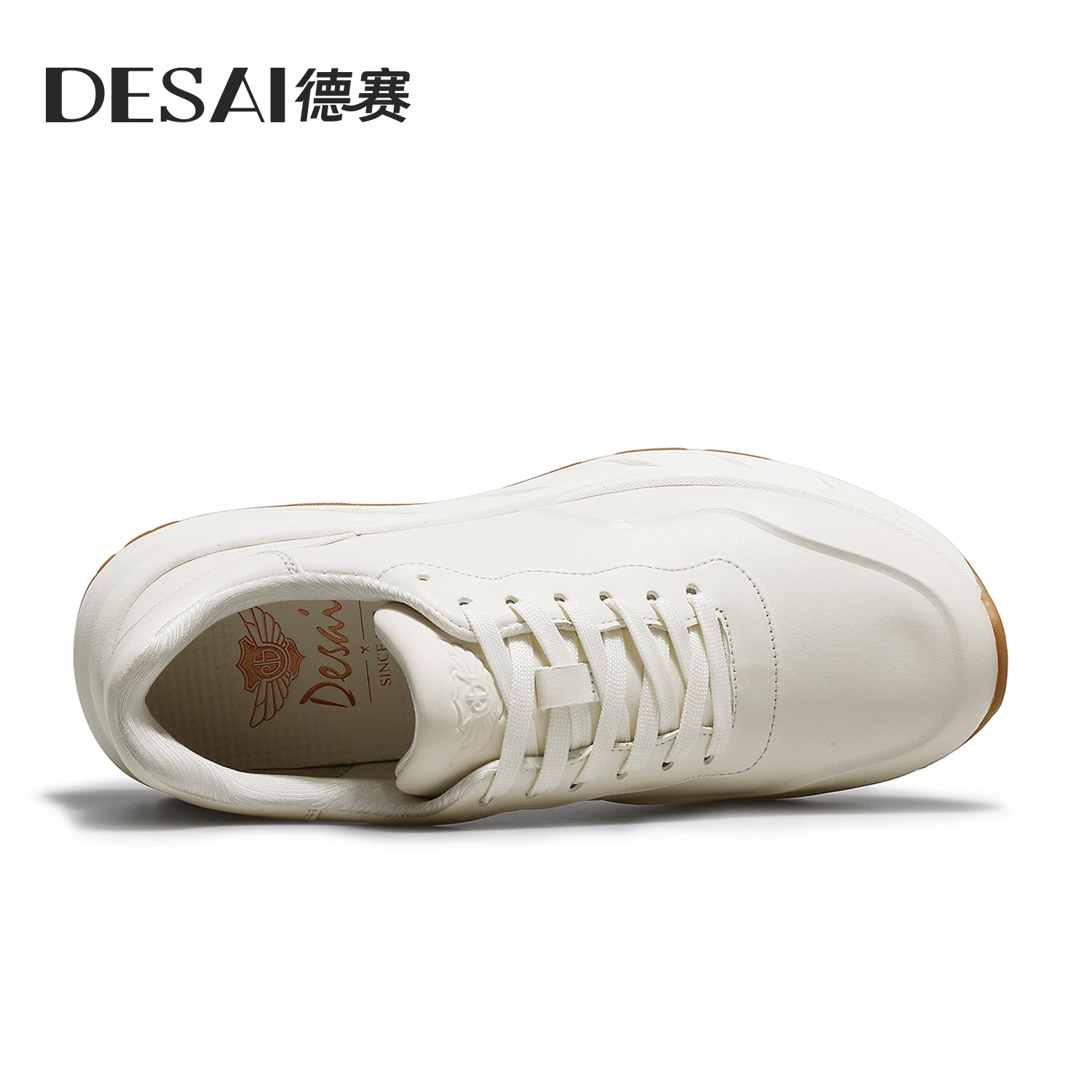 Desai [New beef buttock leather] Shoes Men's shoes autumn and winter running sneakers all match lightweight men's casual shoes