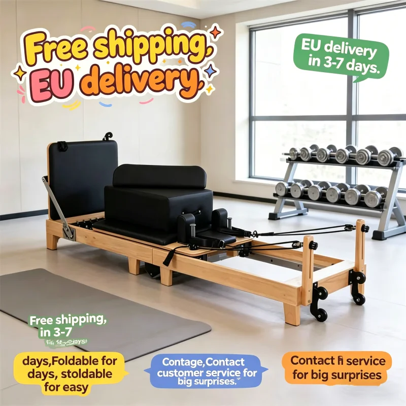 Cama central de pilates de arce de grado profesional, hogar, comercial y equipamiento de fitness de servicio pesado.