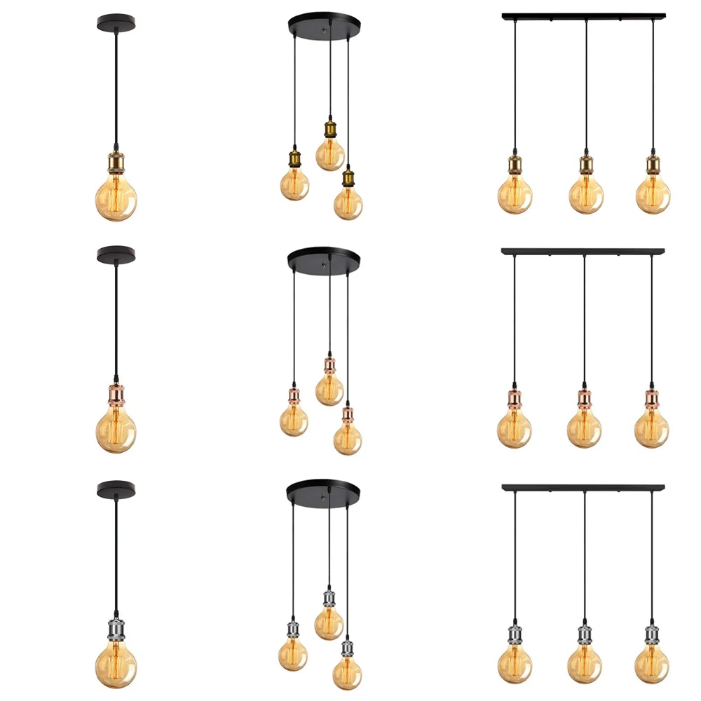 

Vintage Pendant Light Retro Loft Ceiling Chandelier Industrial Hanging Lamp E27 Edison Home Lighting for Living Room Bedroom