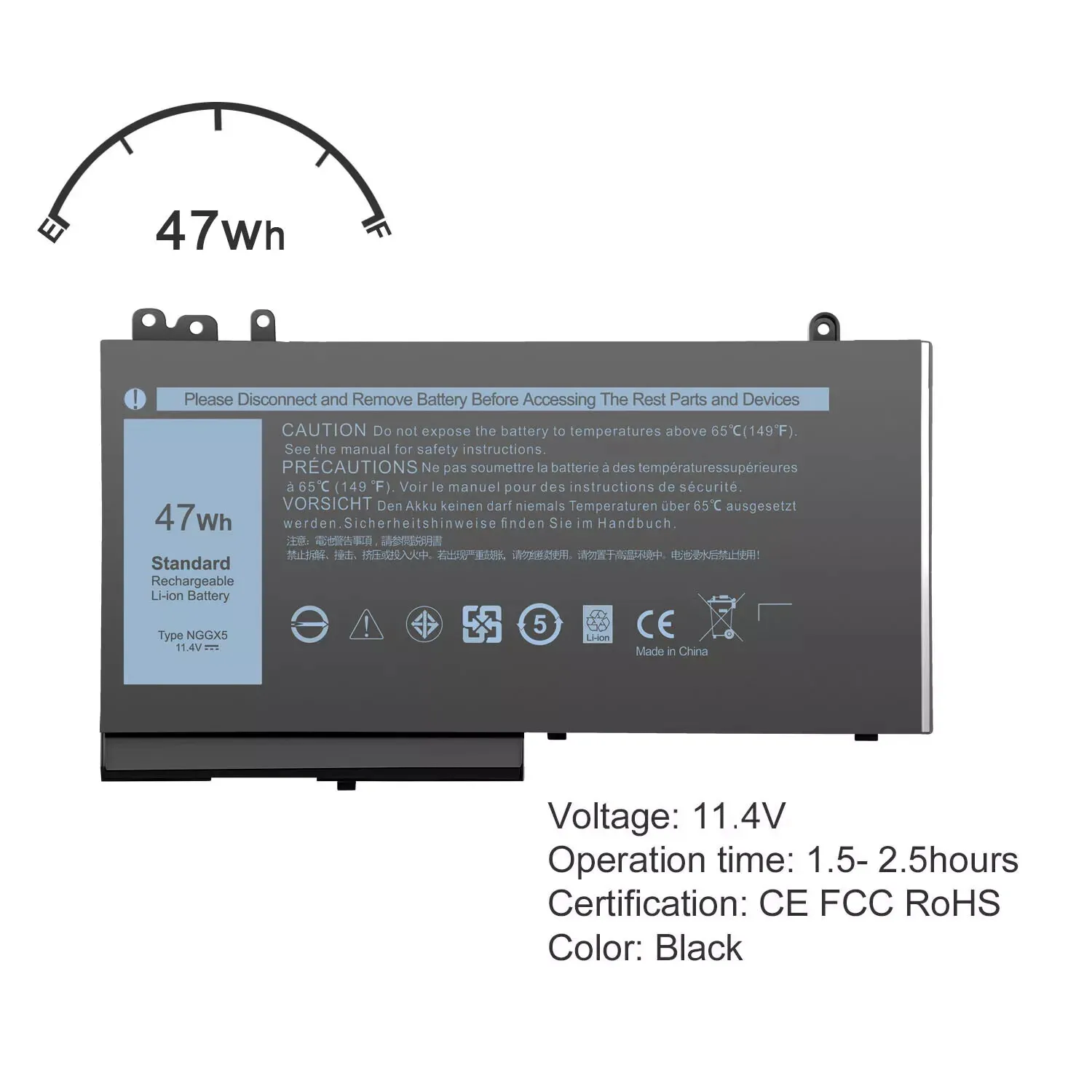 بطارية OEM NGGX5 جديدة لبطارية Dell Latitude E5270 E5470 E5570 Precision M3510 Series JY8DF يتم شحنها خلال 24 ساعة