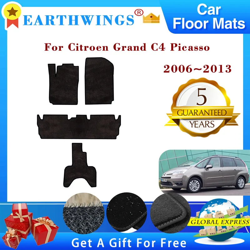 For Citroen Grand C4 Picasso 2006~2013 2008 Car Floor Mats Rugs Panel Footpads Carpets Cover Foot Pads Auto Accessories Stickers